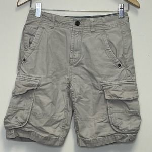 7 For All Mankind Washed Cotton Cargo Shorts Khaki Boys 12